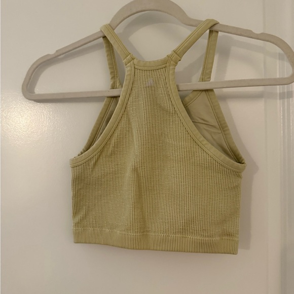 Yellow Ribbed Crop Top - Picture 2 of 2